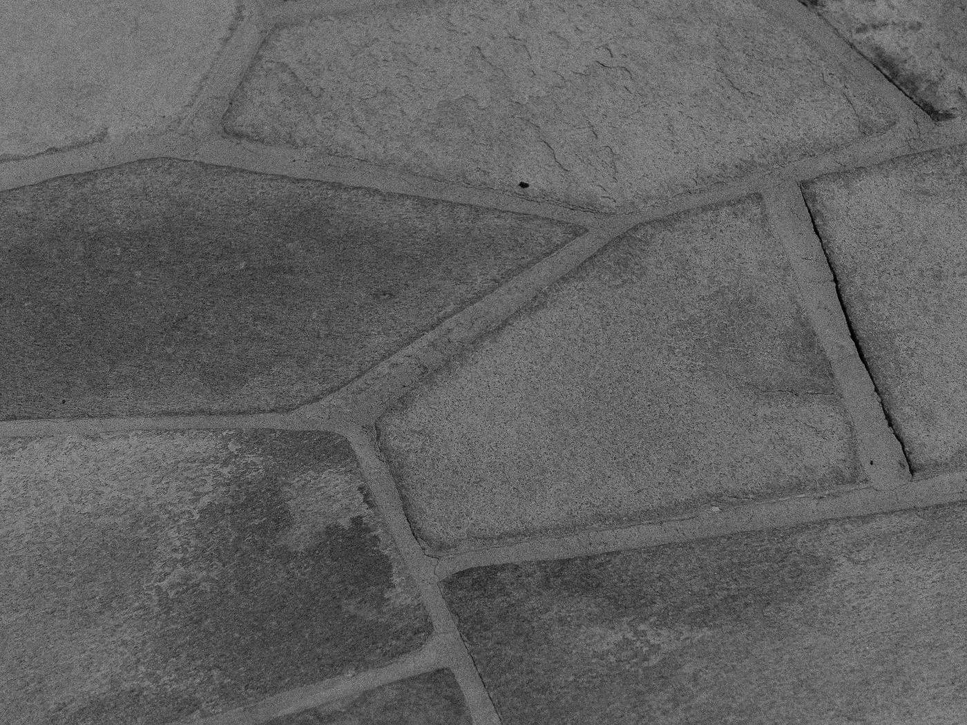Stamped concrete in an irregular flagstone pattern